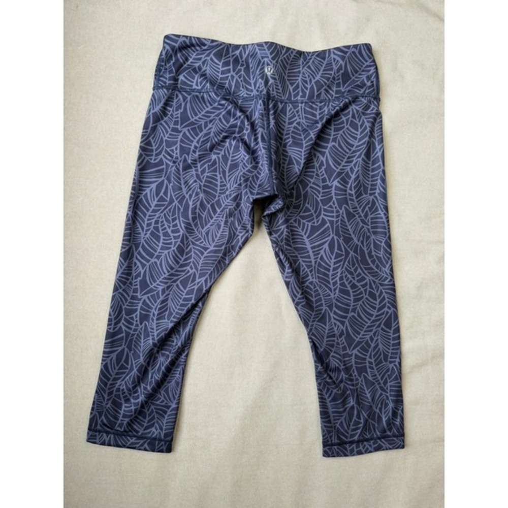 Lululemon Wunder‎ Under Size 10 Banana Leaf Cadet Blue Cropped 19in - Picture 3 of 9